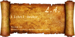 Lichtl Andor névjegykártya